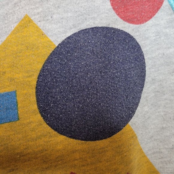 Oversize Sweatshirt Pullover Ge Retro 80s ometric Shapes Applique Couture Lady - Picture 6 of 12